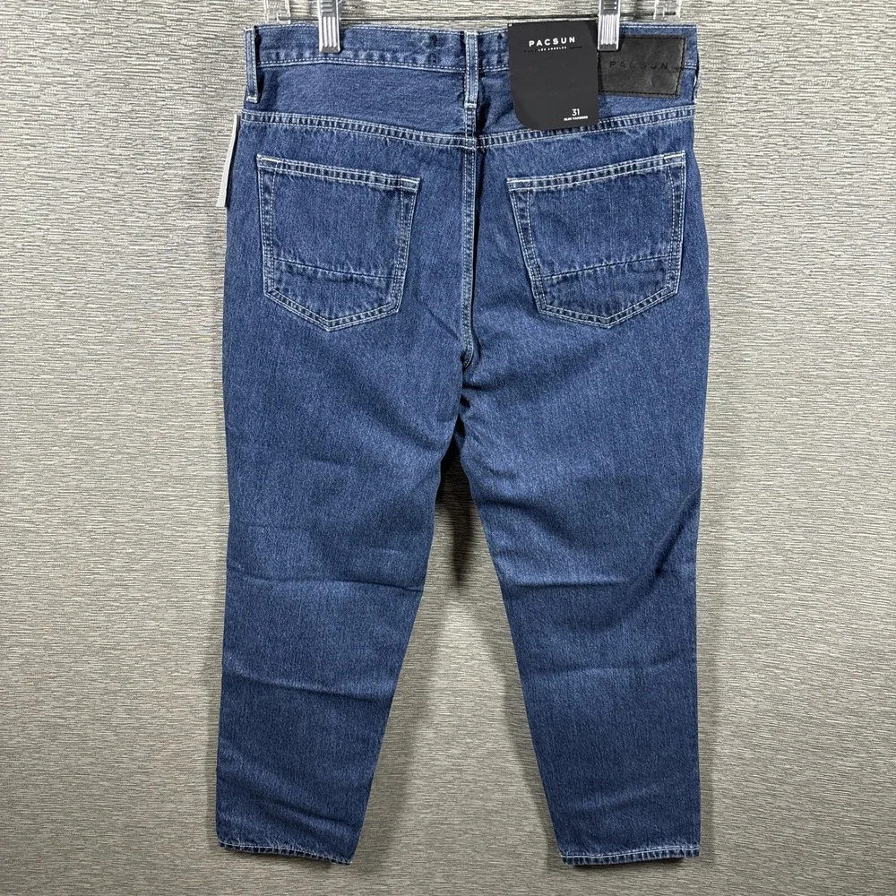 Pacsun Men's Slim Tapered Dark Indigo‎ Blue Cotton Jeans Size 31 NEW